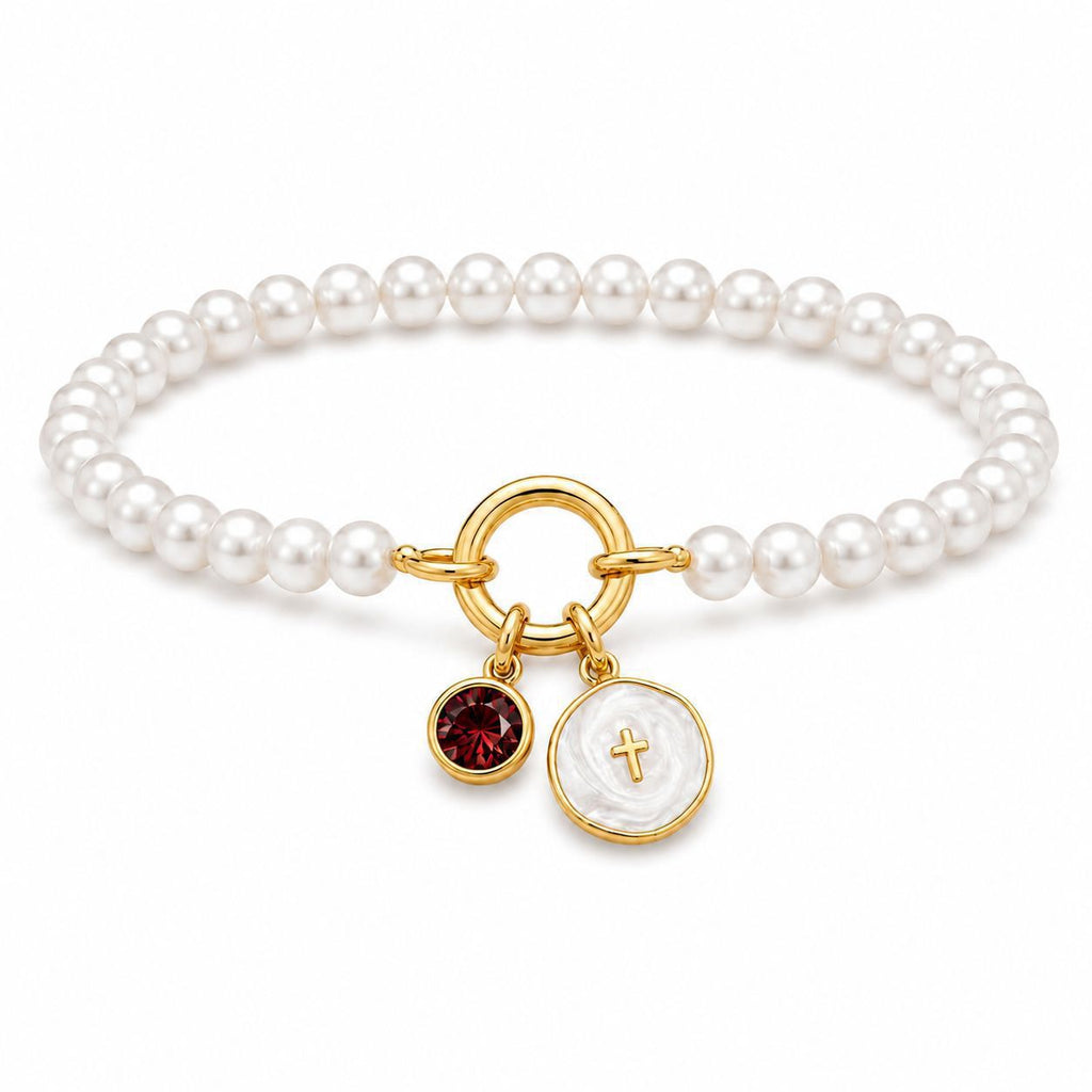 Damen Armband mit Perlen und charmanten Anhängern Shop Nory