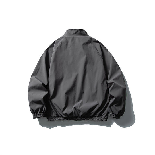Unisex Leichte wasserabweisende Windjacke mit Stehkragen, Raglanärmeln und elastischem Saum Shop Nory