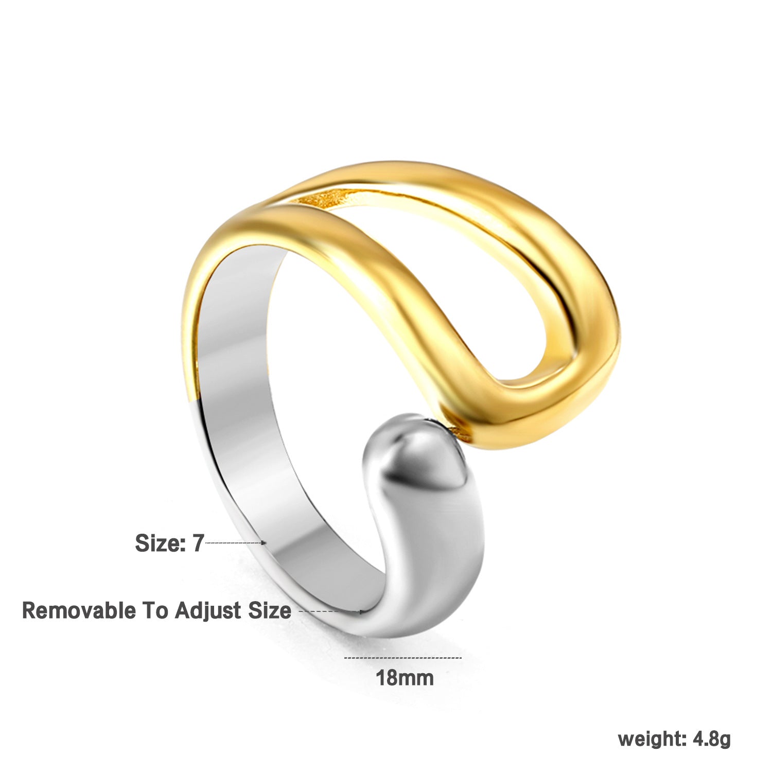 Damen modischer Spiraling-Ring mit doppelfarbiger Oberfläche Shop Nory