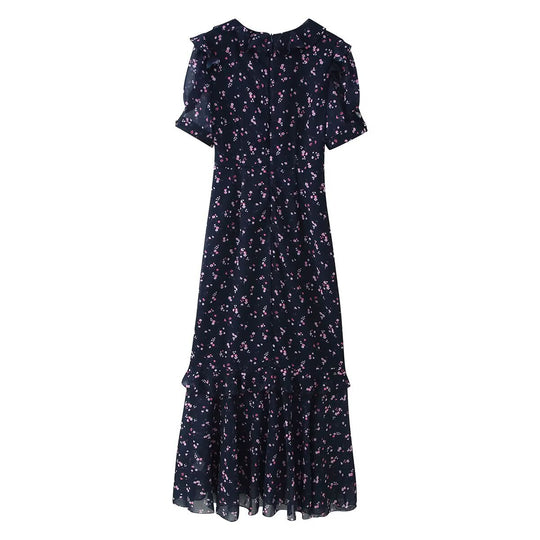 Damen Maxikleid mit Volants, V-Ausschnitt und floralem Chiffon-Look Shop Nory
