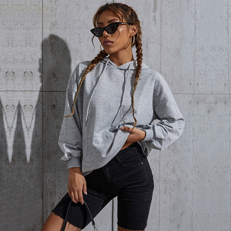 Damen Oversize-Kapuzenpullover mit Kängurutasche und elastischem Saum Shop Nory