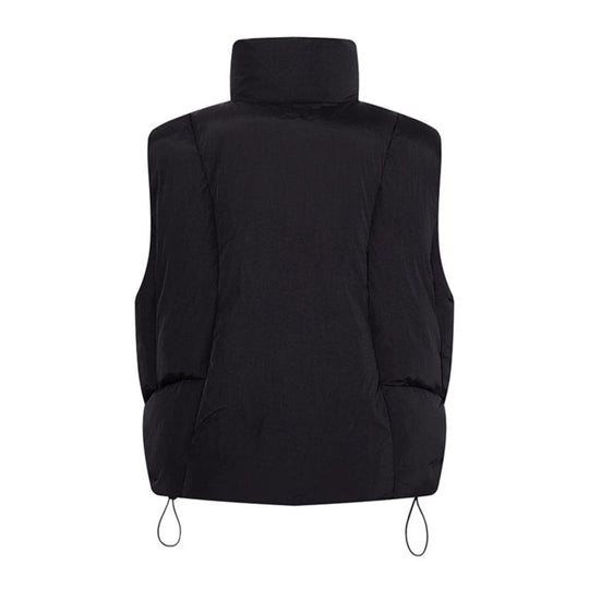Damen wattierte Steppweste mit hohem Stehkragen, Zwei-Wege‑Reißverschluss und Kordelzug Shop Nory