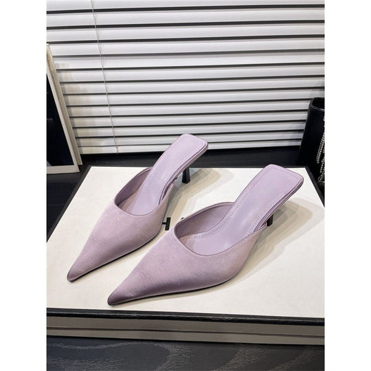 Damen Spitz zulaufende Mule mit niedrigem Kittenabsatz und fersenfreiem Design Shop Nory