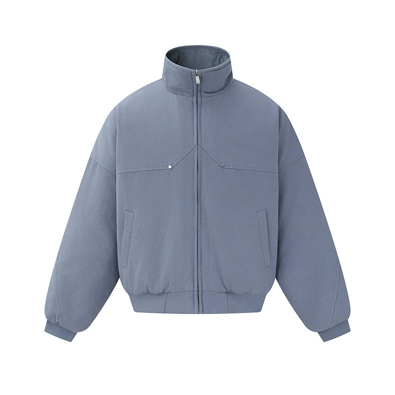 Unisex Boxy-wattierte Kurzjacke mit hochgeschlossenem Stehkragen und minimalistischer Nahtführung Shop Nory