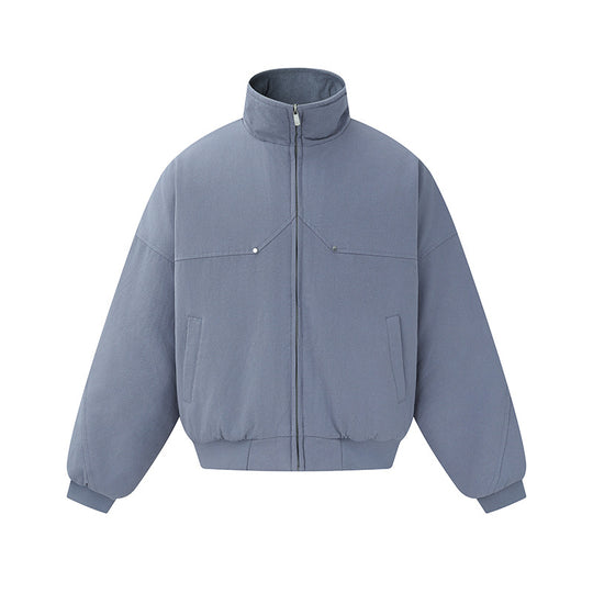 Unisex Boxy-wattierte Kurzjacke mit hochgeschlossenem Stehkragen und minimalistischer Nahtführung Shop Nory