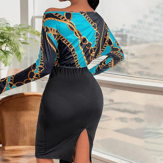 Damen Midikleid mit Knotenbund, taillierter Silhouette und asymmetrischem Saum Shop Nory