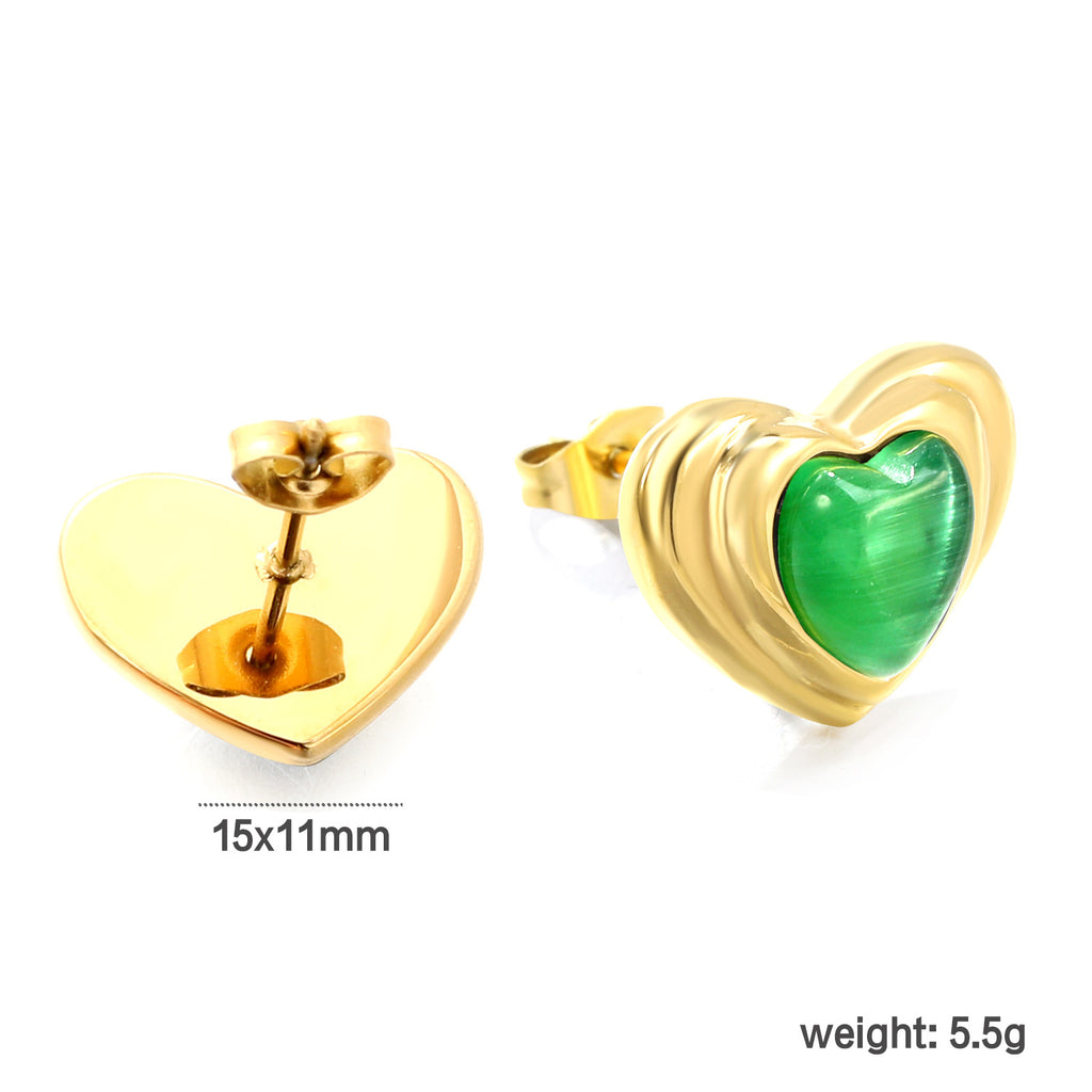 Damen Ohrstecker im eleganten Herzdesign mit hochwertiger Goldoptik Shop Nory