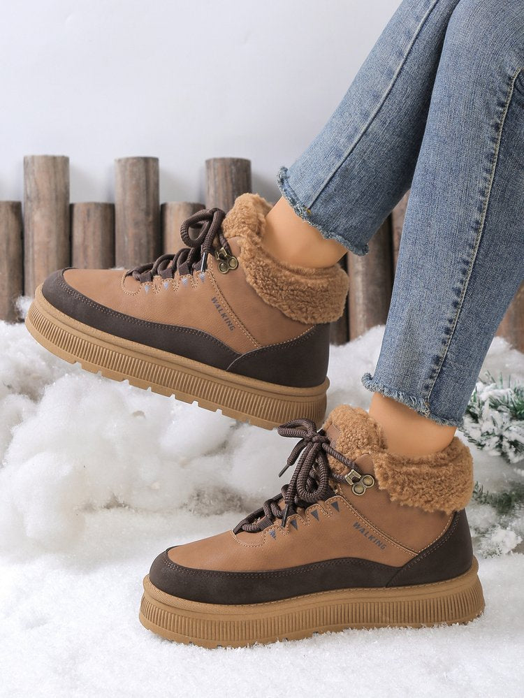 Damen Gefütterte Plateau-Wintersneaker mit Teddyfutter und profilierter Gummisohle Shop Nory