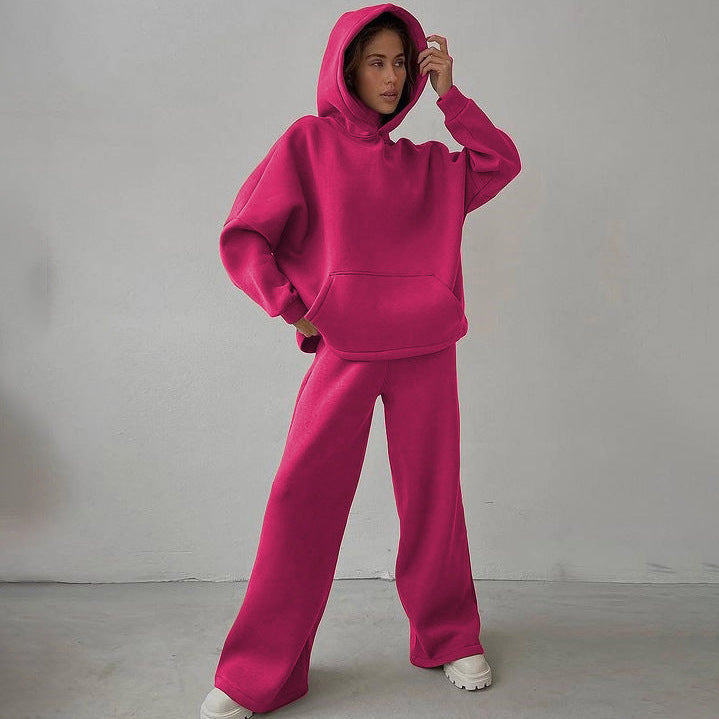 Damen nan Cozy-Komplettset mit extraweichem Oversize-Hoodie, Kängurutasche und High-Waist Palazzo-Sweathose Shop Nory