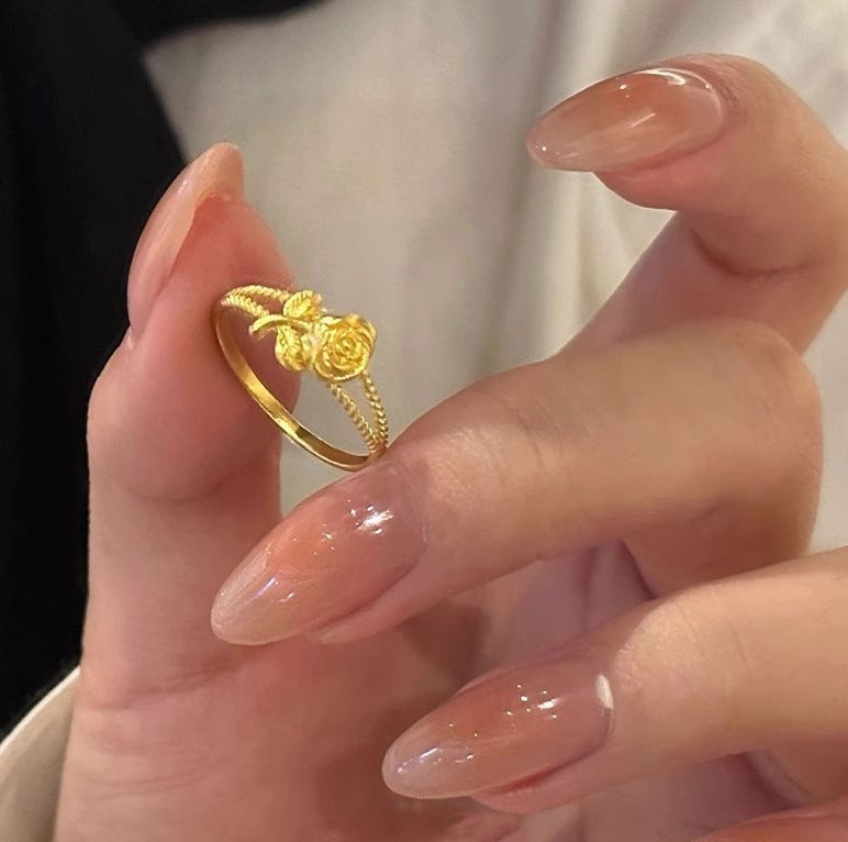 Damenring mit floralem Rosen- und verspieltem Design Shop Nory