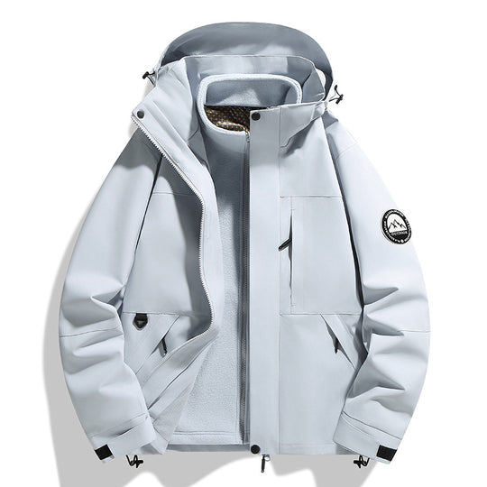 Damen zweilagige Softshell-Outdoorjacke mit herausnehmbarer Fleece-Innenjacke und Kapuze Shop Nory