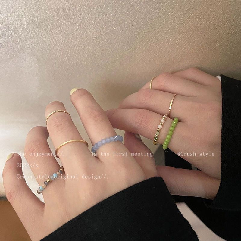 Damen Ring-Set mit zarten Naturstein-Elementen und funkelnden Akzenten Shop Nory