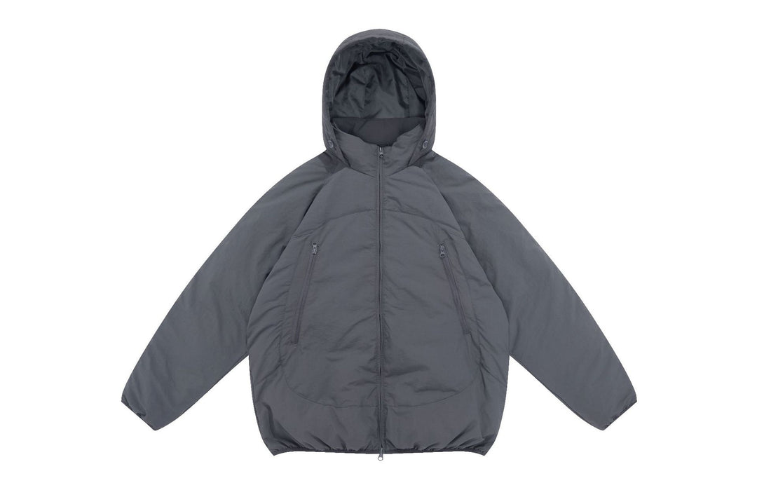Unisex Voluminöse Kapuzen‑Isolationsjacke im Boxy‑Schnitt mit verdeckten Reißverschlusstaschen Shop Nory