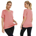 Damen Funktionales V-Ausschnitt Sportshirt mit atmungsaktiver Technologie Shopnory