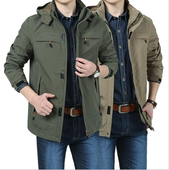 Herren Moderne Softshell-Fieldjacke mit Kapuze, atmungsaktivem Stretch und Organizer-Taschen Shop Nory