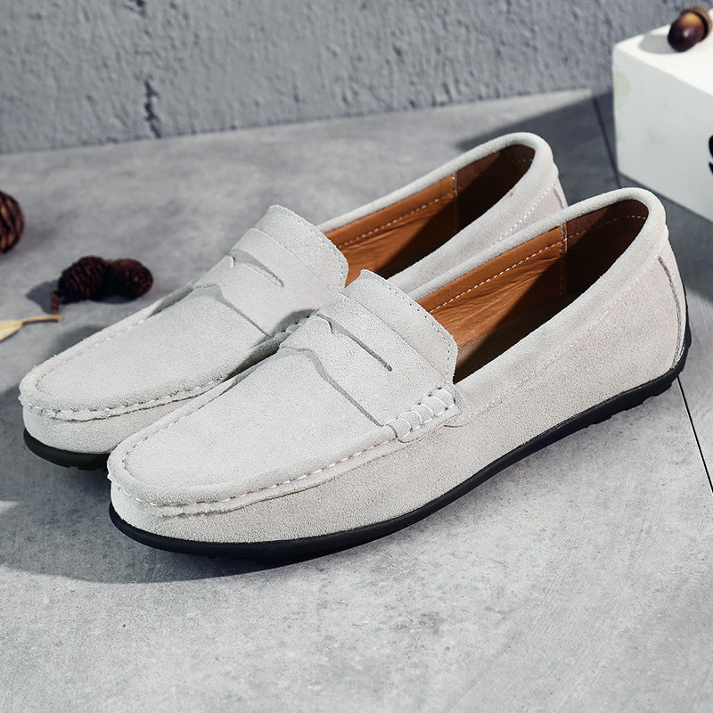 Herren nan eleganter Wildleder-Loafer mit handgenähter Moccasinnaht und rutschfester Gummiprofilsohle