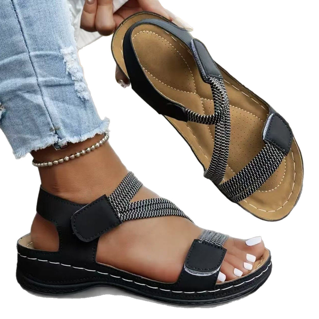 Damen Komfortable Sandalen mit verstellbaren Riemen und ergonomischem Fußbett