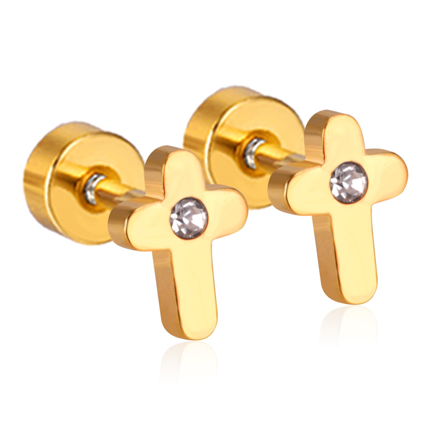 Damen Ohrstecker im Kreuzdesign mit Zirkonia Shop Nory