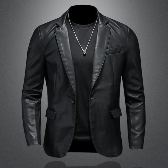Herren Lederblazer mit schmaler Silhouette, spitzem Revers und Pattentaschen Shop Nory