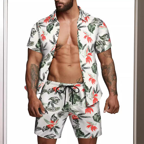 Herren kurzärmliges Hemd und Badeshorts Set