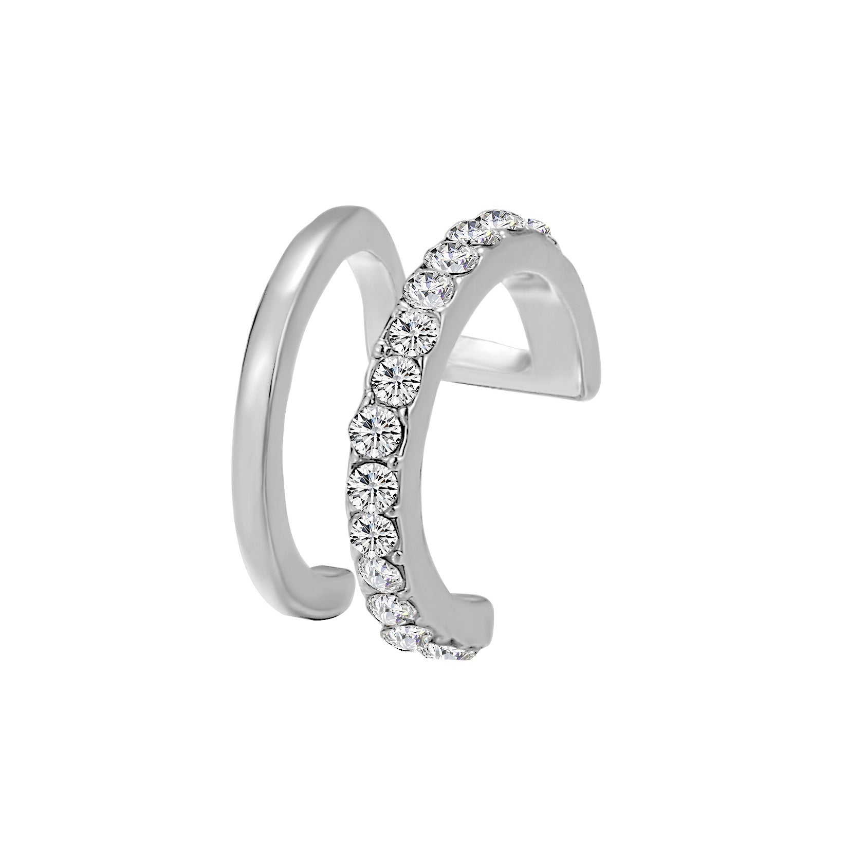 Damen Ring-Set mit funkelnden Zirkonia und modernem, geschwungenem Design Shop Nory