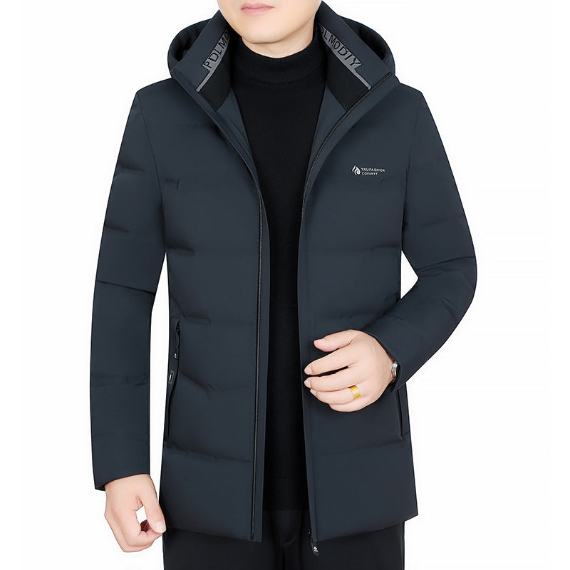Herren Wattierter City-Mantel mit Kapuze, nahtlosem Minimaldesign und winddichter Performance-Außenhaut Shop Nory