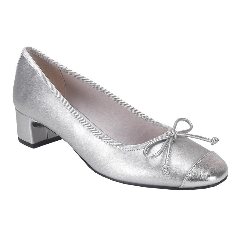 Damen Ballerinas mit elegantem Schleifendetail und glänzendem Obermaterial