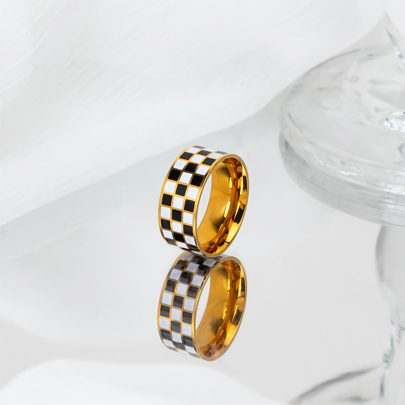 Damen Ring mit schachbrettmuster Shop Nory