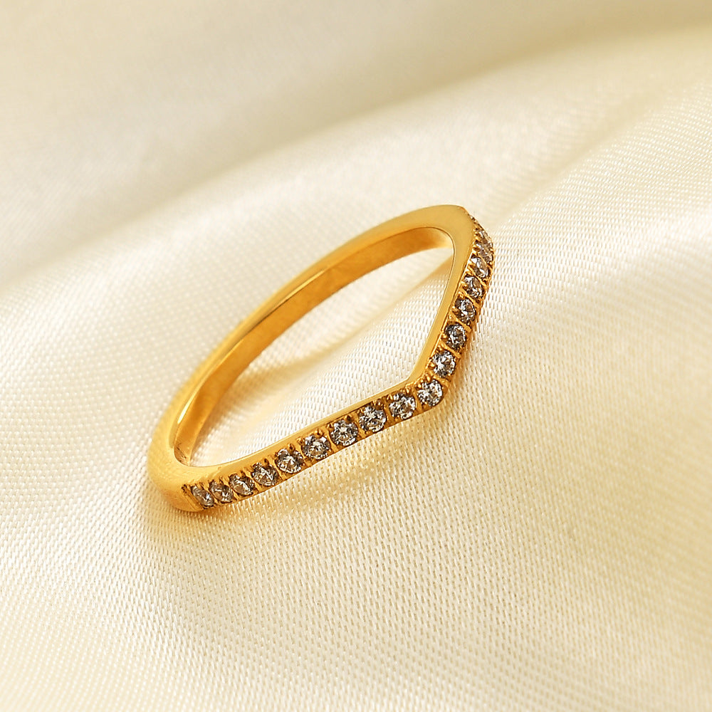 Damen Ring mit elegantem Zirkonia-Steinbesatz Shop Nory