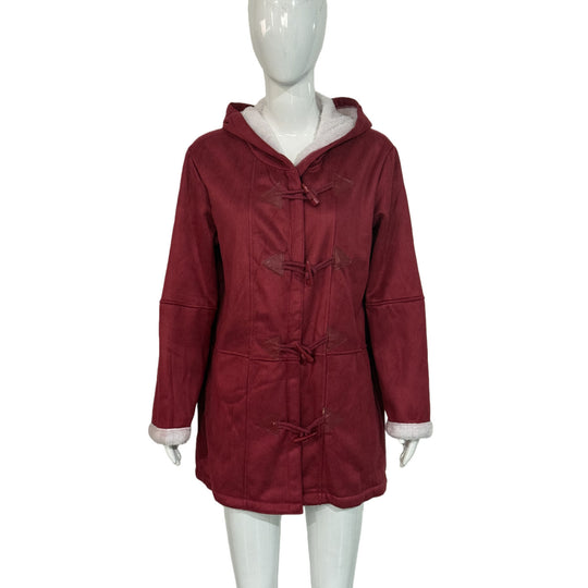 Damen Kapuzen-Dufflecoat mit Kunstfellbesatz und KnShop Noryelverschlüssen Shop Nory