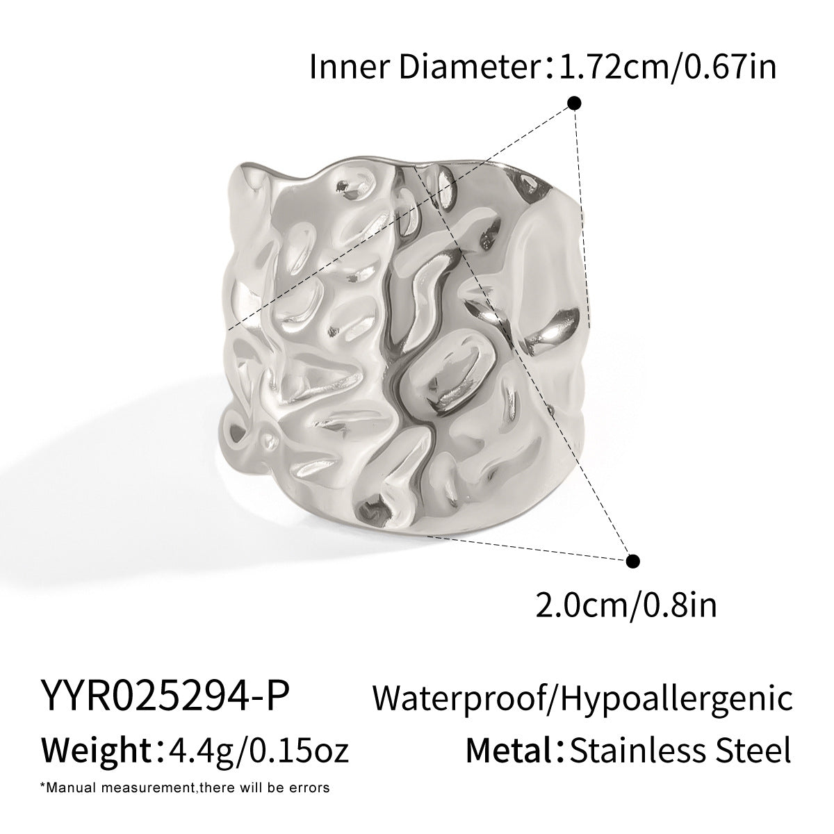 Unisex-Ring mit modernem Wellenmuster aus Edelstahl Shop Nory