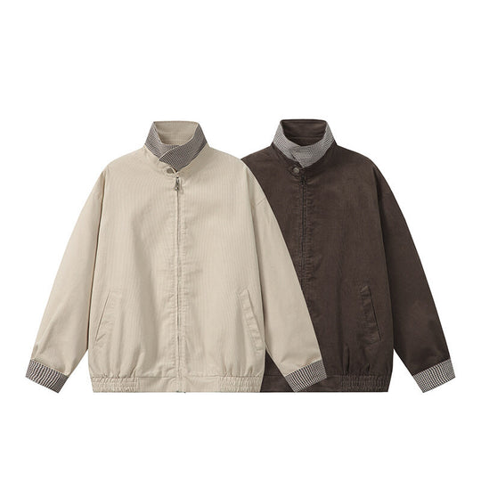 Herren Kastig geschnittene Cord-Blousonjacke mit verdecktem Reißverschluss und elastischem Saum Shop Nory