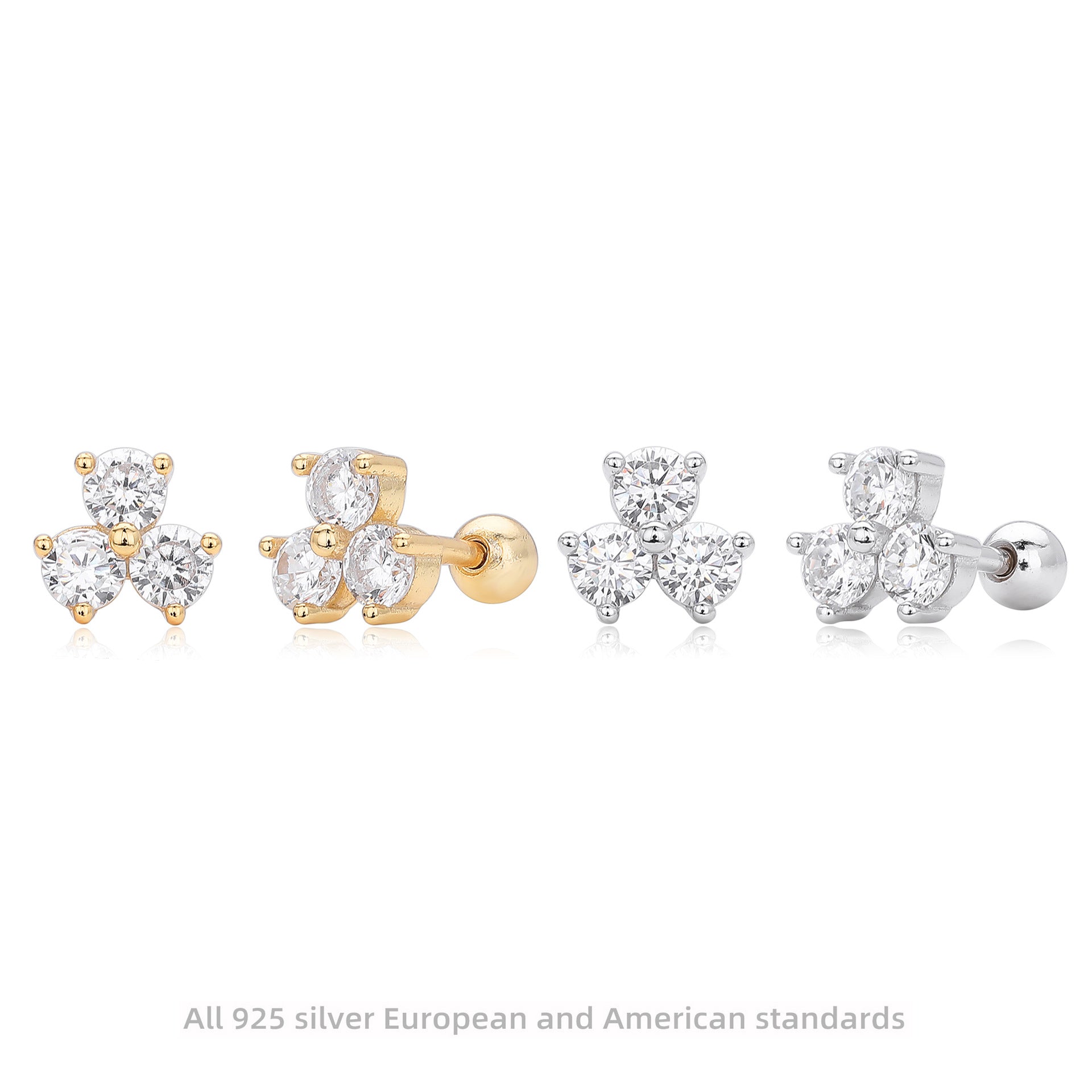 Damen Ohrstecker mit luxuriösen 5A Zirkonsteinen in hochwertigem 925 Sterling Silber Shop Nory