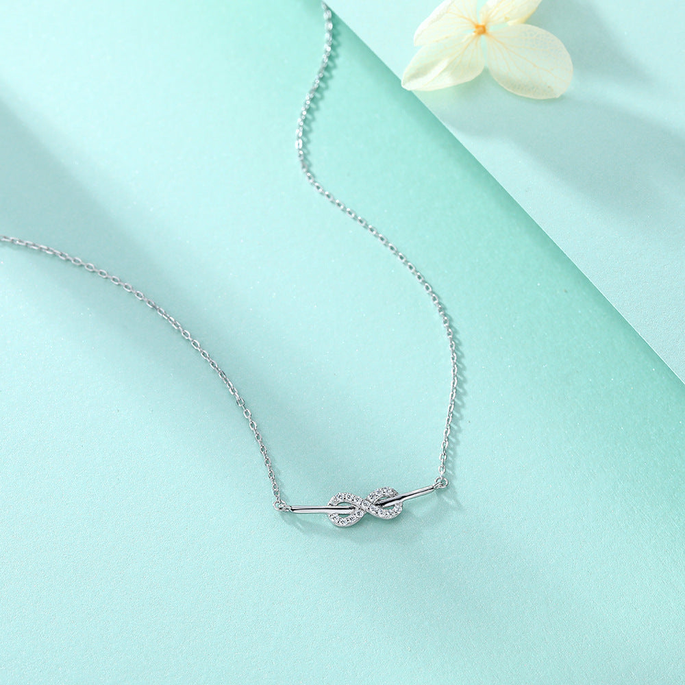Damen Halskette mit unendlichem Symbol und funkelndem Zirkonia-Besatz Shop Nory