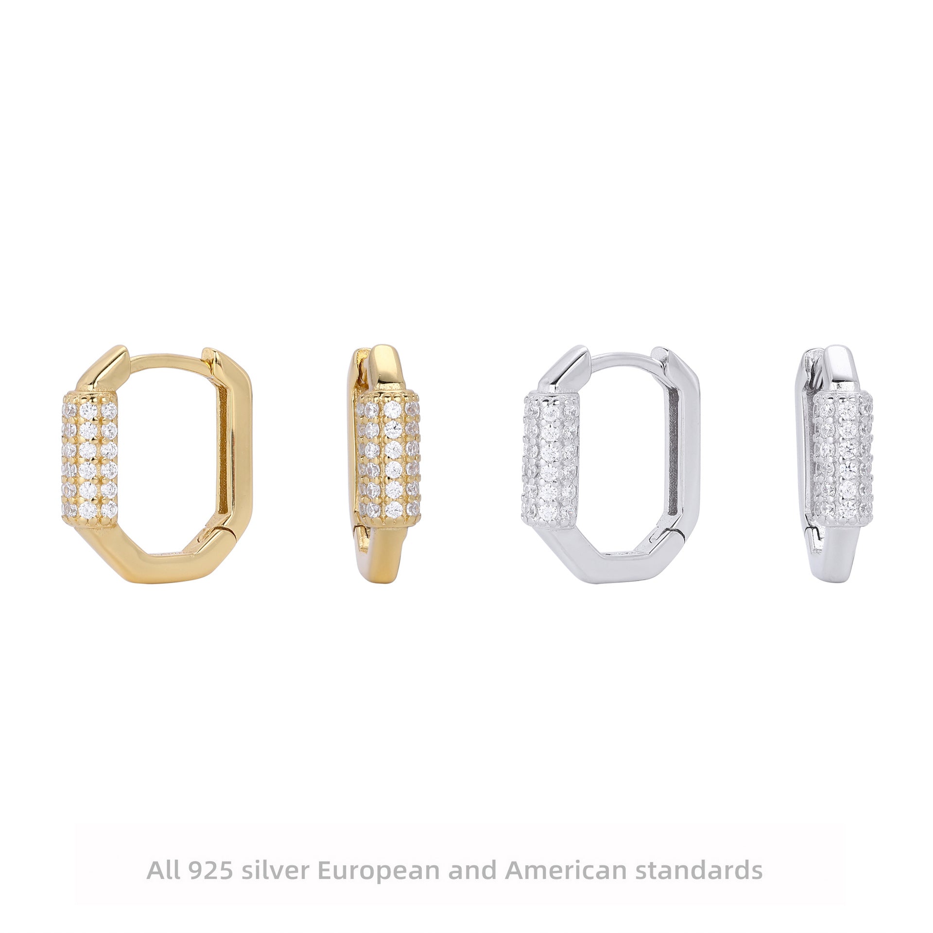 Damen Ohrhänger mit luxuriösem Zirkonbesatz aus 925 Sterling Silber Shop Nory