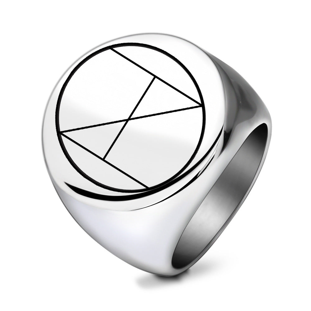 Herren Siegelring mit geometrischem Minimalismus und polierter Oberfläche Shop Nory