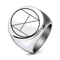 Herren Siegelring mit geometrischem Minimalismus und polierter Oberfläche Shop Nory