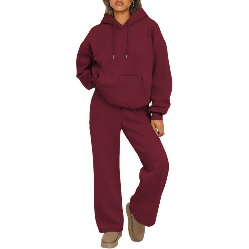 Damen Oversized Hoodie-Set mit Kängurutasche und weiter Palazzohose Shop Nory