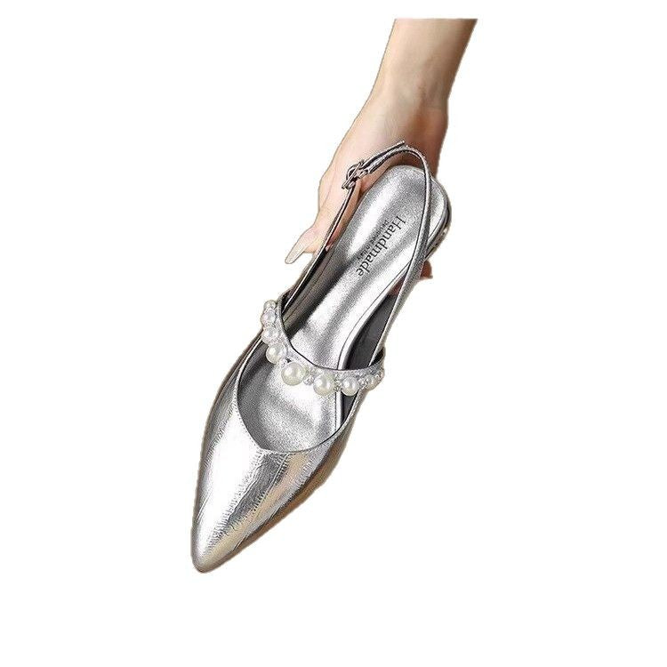 Damen spitze Slingback‑Mules mit Perlenriemen und skulpturalem Absatz Shop Nory