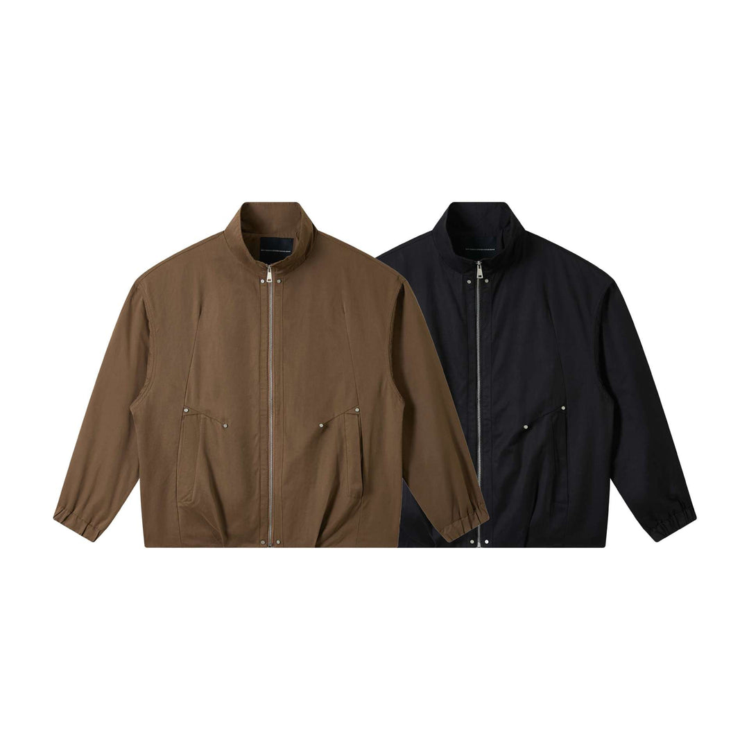 Herren Kurz geschnittener Utility-Blouson mit hohem Funnelkragen und Pattentaschen Shop Nory