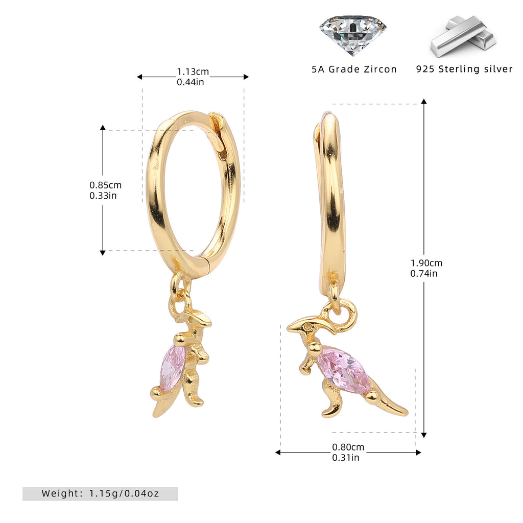 Damen Ohrringe im kreativen Känguru-Design aus 925 Sterling Silber Shop Nory