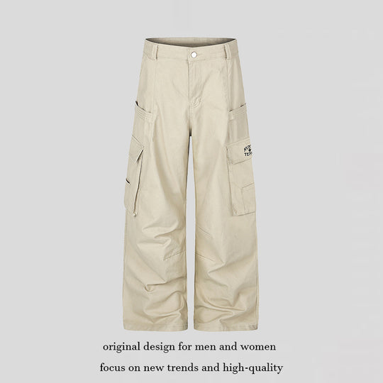 Damen Cargo-Hose mit hohem Bund, Multifunktions-Taschen und weitem Culotte-Schnitt Shop Nory