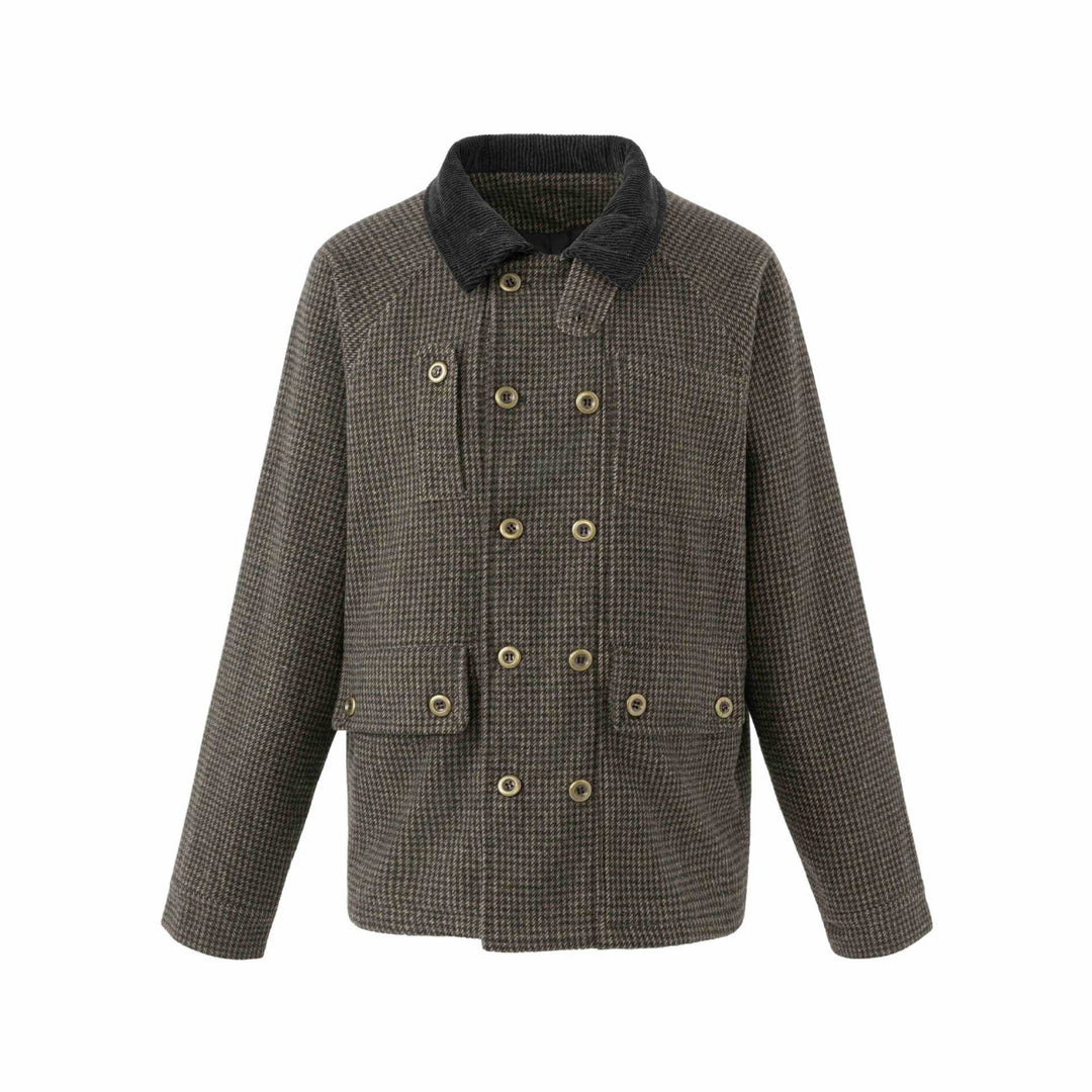 Herren Doppelreihiger Wollmix-Blouson mit Cordkragen und aufgesetzten Pattentaschen Shop Nory