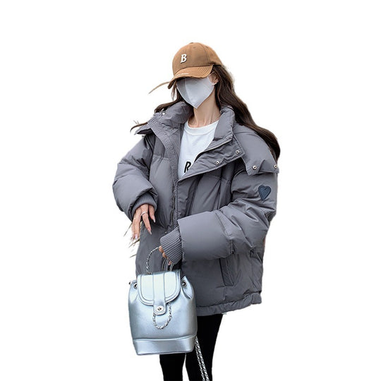 Damen nan leicht wattierte Oversize-Steppjacke mit Kapuze und verdecktem Reißverschluss Shop Nory