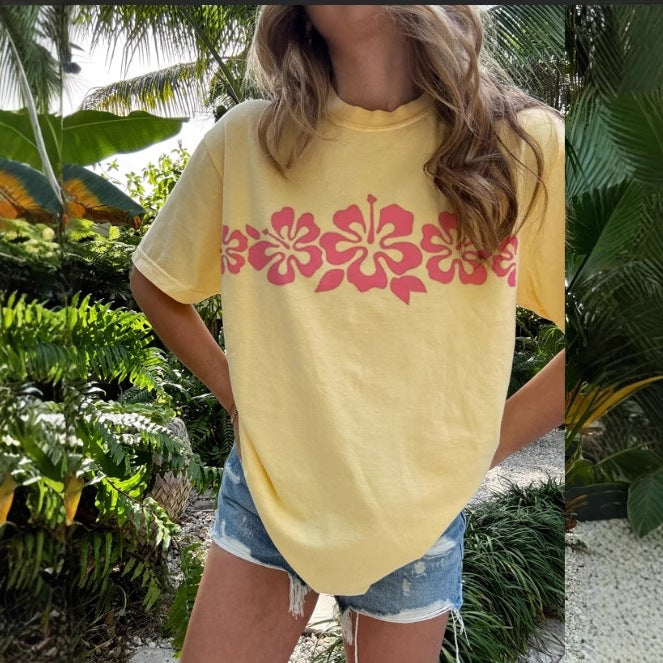 Damen T-Shirt mit floralem Grafikdruck Shopnory