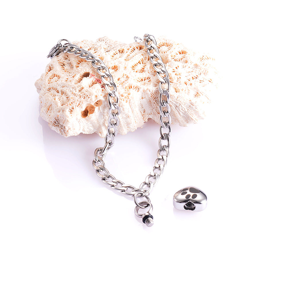 Damen Armband mit Herzanhänger und Pfotenmotiv Shop Nory