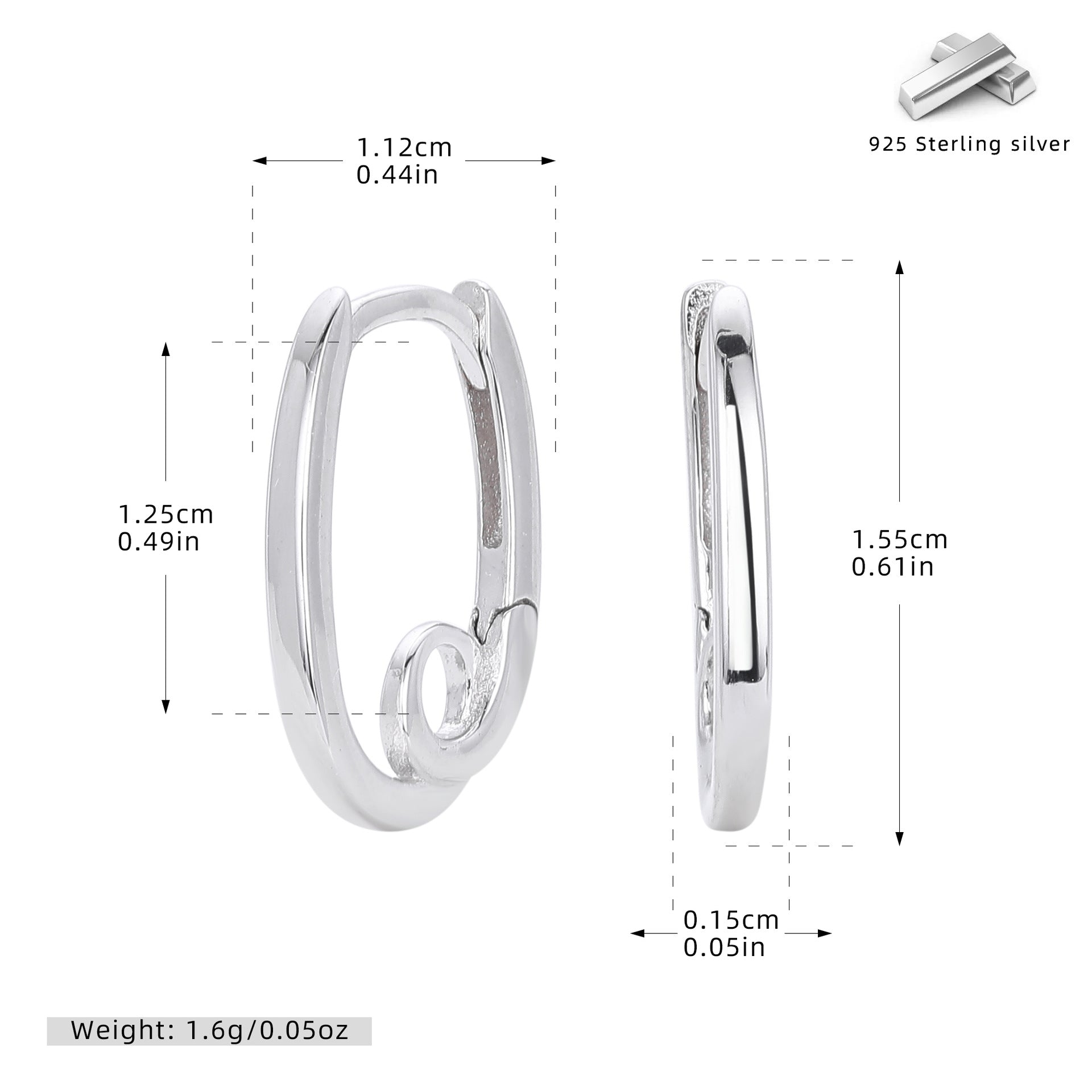 Damen Ohrhänger im modernen Schwungdesign aus 925 Sterling Silber Shop Nory