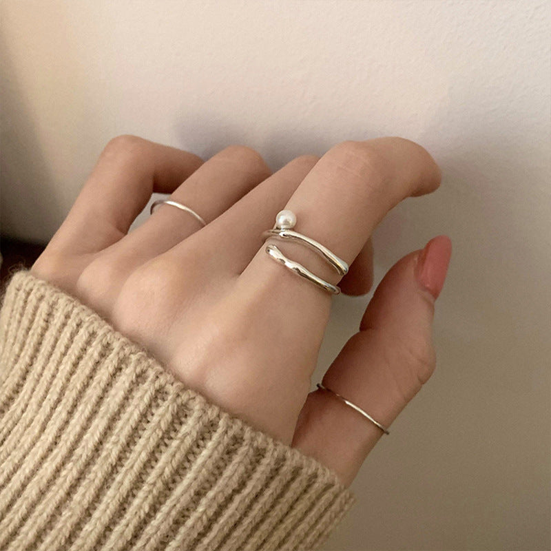 Damenring mit kreativem spiralförmigem Design und funkelnden Steinen Shop Nory