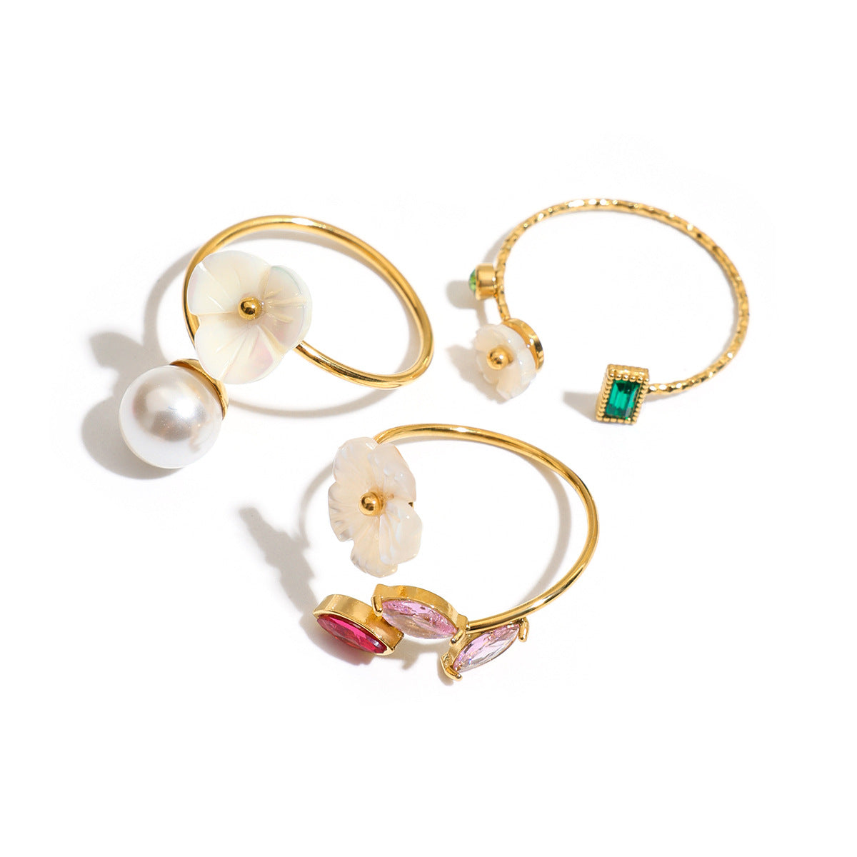 Damen Offener Ring mit floralem Design und verstellbarer Größe Shop Nory