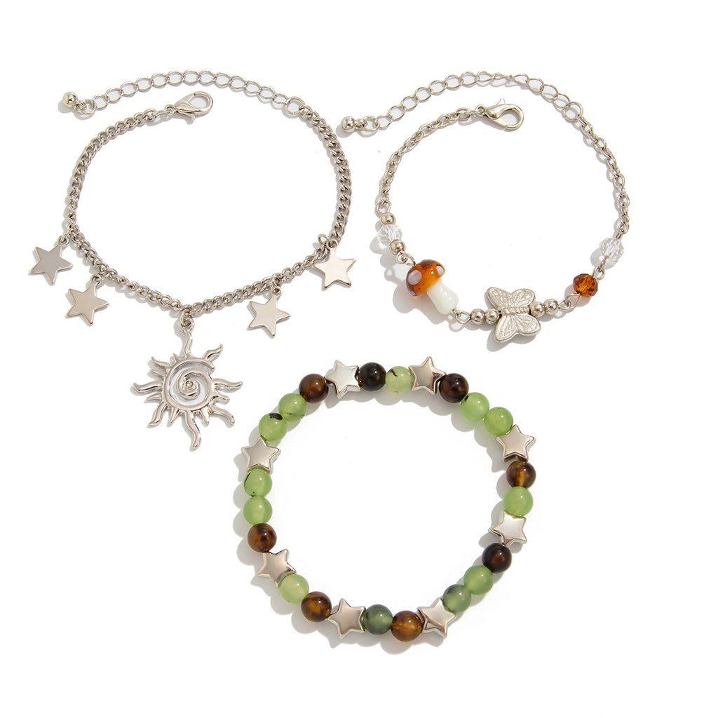 Damen Modeschmuck-Armband mit Sonne und bunten Perlen Shop Nory